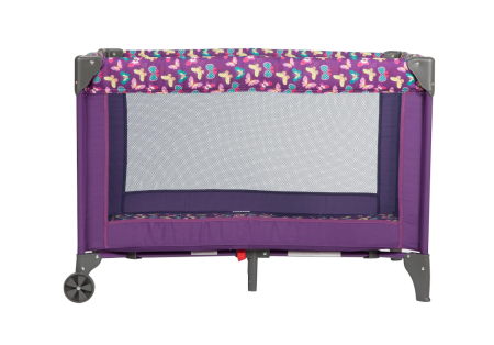 Patut pliabil, cu laterala culisanta, 2 niveluri, masa de infasat, carusel muzical, ciclame [3]