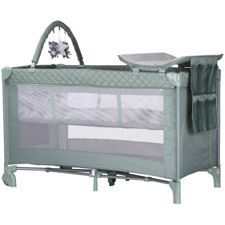 Patut bebe - Patut pliabil cu saltea de infasat Chipolino Luna basil