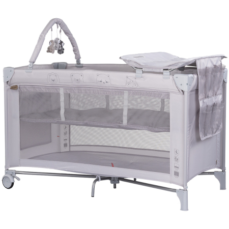 Patut bebe - Patut pliabil cu saltea de infasat Chipolino Luna platinum