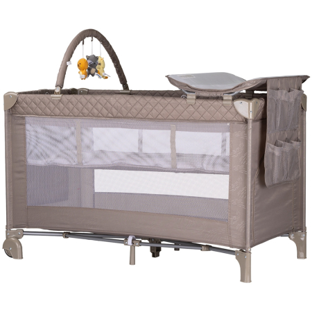 Patut bebe - Patut pliabil cu saltea de infasat Chipolino Luna tiramisu