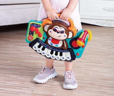 PIANINA BEBE MAIMUTICA DJ CU LUMINI SUNETE SI MICROFON [3]