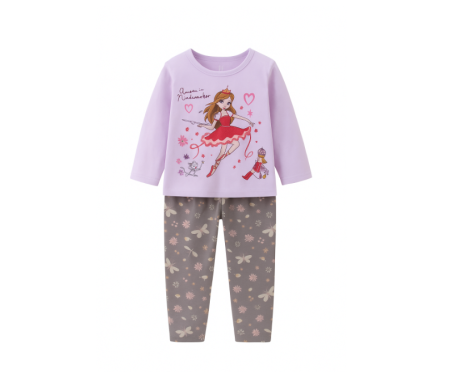 Pijamale - Pijama copii ,pentru fetite, Bumbac selectionat 100%, Mov