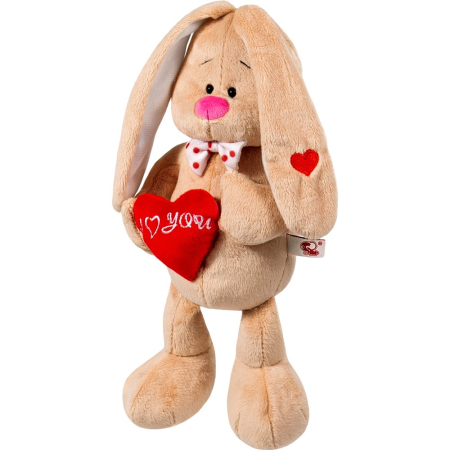 Papusi, plusuri, zane si figurine - PLUS IEPURAS CU INIMA 35CM