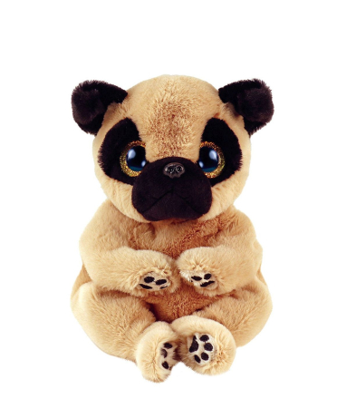 Jucarii - PLUS TY 15CM BEANIE BELLIES IZZY CATELUL PUG CU URECHI NEGRE