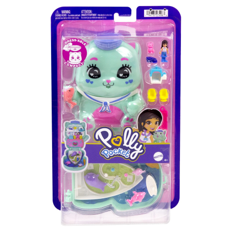 Papusi, plusuri, zane si figurine - POLLY POCKET SET GENTUTA ANIMALUT PISICUTA MARINAR CU ACCESORII