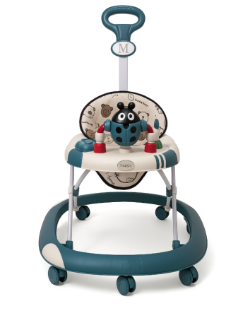 Premergatoare si antepremergatoare - Premergator, Roti din silicon, muzical, cu control parental, +6 luni, Buburuza, Albastru