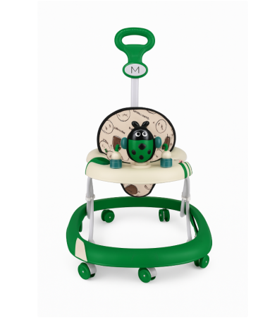 Premergatoare si antepremergatoare - Premergator, Roti din silicon, muzical, cu control parental, +6 luni, Buburuza, Verde