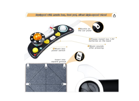 Premergator si Antemergator, 3 in 1, functie si de scaun de masa, reglabil pe inaltime, cu roti de silicon, muzical, Rosu [7]