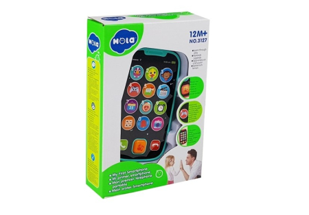 Jucarii tip Montessori - PRIMUL MEU TELEFON SMART VERDE CU MUZICA SI LUMINI