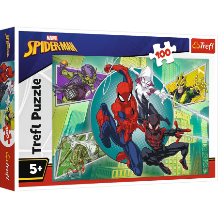 Puzzle si jocuri de construit - PUZZLE TREFL 100 MARVEL SPIDERMAN MASCA LUI SPIDERMAN