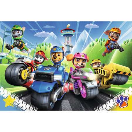 PUZZLE TREFL 100 PIESE PATRULA CATELUSILOR CATELUSII PE MOTOCICLETE [1]