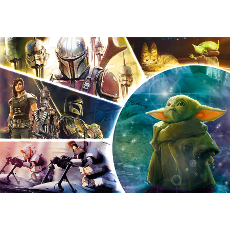 PUZZLE TREFL 100 STARWARS BABY YODA MADALORIANUL [1]