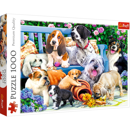 Puzzle si jocuri de construit - PUZZLE TREFL 1000 CAINI IN GRADINA