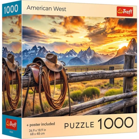 Puzzle si jocuri de construit - PUZZLE TREFL 1000 COLECTIA SUA VESTUL AMERICAN POSTER INCLUS