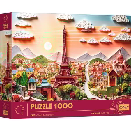 Puzzle si jocuri de construit - PUZZLE TREFL 1000 EDITIA ANIVERSARA 40 DE ANI 3D PARIS