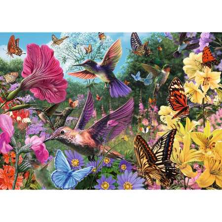 PUZZLE TREFL 1000 PREMIUM PLUS TEA TIME GRADINA CU COLIBRI [1]