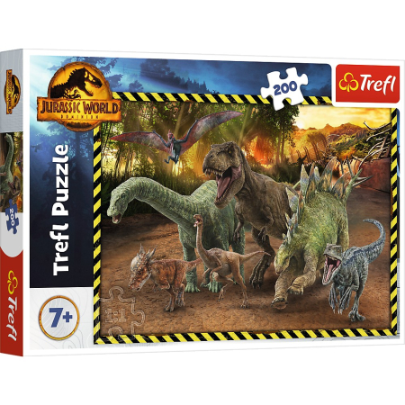 Puzzle si jocuri de construit - PUZZLE TREFL 200 JURASSIC WORLD IN PARCUL JURASSIC