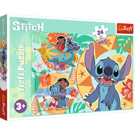 Puzzle si jocuri de construit - PUZZLE TREFL 24 MAXI STITCH ZIUA VESELA A LUI LILO SI STITCH