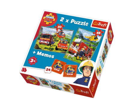 Puzzle si jocuri de construit - PUZZLE TREFL 2IN1 MEMO POMPIERII IN ACTIUNE