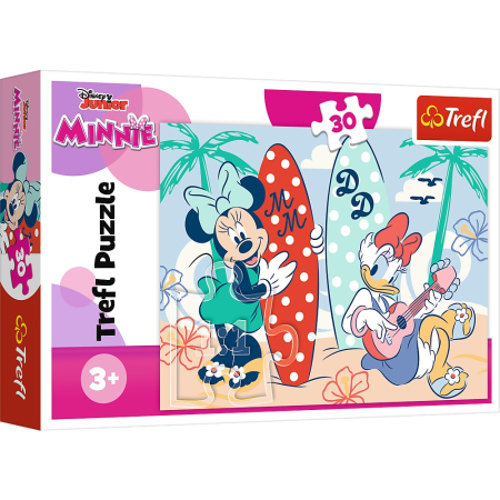 Puzzle si jocuri de construit - PUZZLE TREFL 30 MINNIE MINNIE LA PLAJA