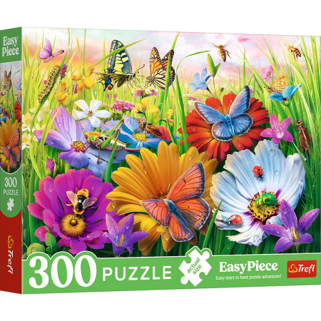 Puzzle si jocuri de construit - PUZZLE TREFL 300 EASY PIECE INSECTE IN LUNCA