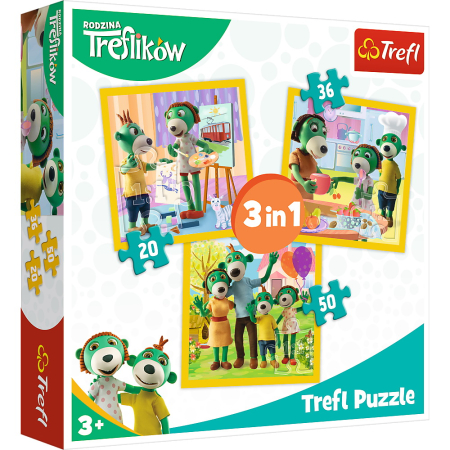 Puzzle si jocuri de construit - PUZZLE TREFL 3IN1 DISTRACTIE IN FAMILIA TREFILIKI