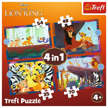 PUZZLE TREFL 4IN1 DISNEY REGELE LEU [5]