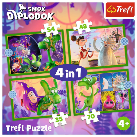 PUZZLE TREFL 4IN1 LUMEA DRAGONULUI DIPLODOK [5]