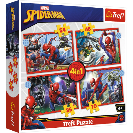 Puzzle si jocuri de construit - PUZZLE TREFL 4IN1 SPIDERMAN - EROUL SPIDERMAN