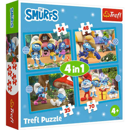 Noutati - PUZZLE TREFL 4IN1 STRUMFII SATUL STRUMFILOR
