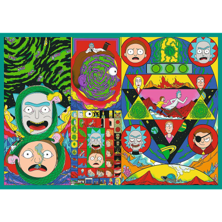 PUZZLE TREFL 4X250 LUMEA INTORTOCHEATA A LUI RICK SI MORTY [4]