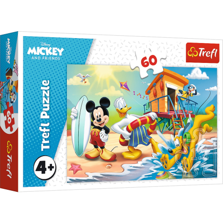 Puzzle si jocuri de construit - PUZZLE TREFL 60 DISTRACTIE PE PLAJA CU MICKEY MOUSE