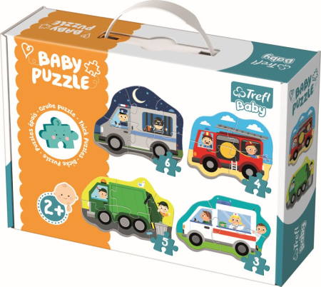 Puzzle si jocuri de construit - PUZZLE TREFL BABY CLASIC VEHICULE SI MESERII 18 PIESE