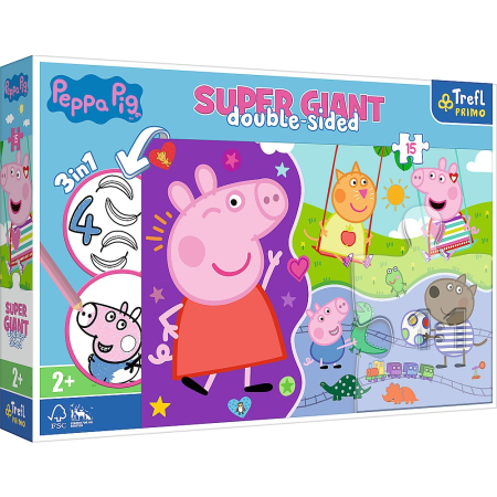 Noutati - PUZZLE TREFL PRIMO  SUPER GIANT 15 PEPPA PIG