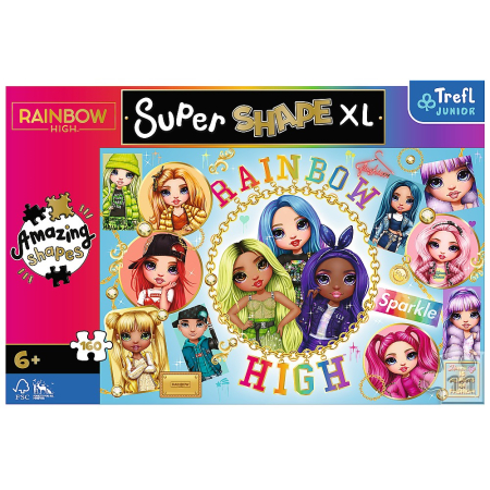 PUZZLE TREFL PRIMO SUPER SHAPE XXL 160 RAINBOW HIGH PRIETENELE COLORATE [2]