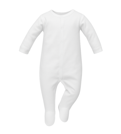 Salopete - Salopeta bebelus, alba, Bumbac pieptanat, 0-3 luni