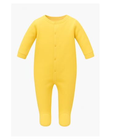 Haine bebe fetite - Salopeta bebelus, Galbena, Bumbac pieptanat