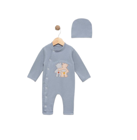 Salopete - Salopeta bebelusi, cu caciulita, 2 ursuleti