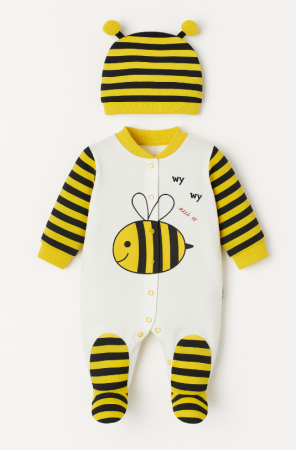 Salopete - Salopeta, cu caciulita, Albinuta harnicuta