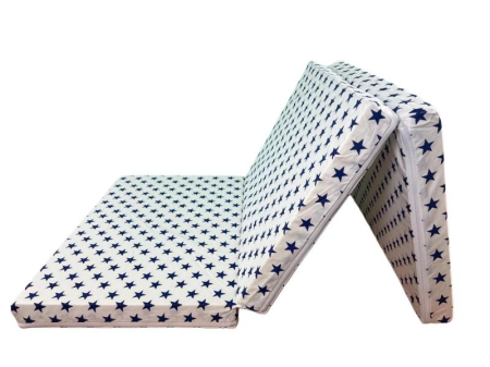 Saltea patut - Saltea Pliabila Spuma Poliuretanica 120x60x5 cm - Dark Blue Stars