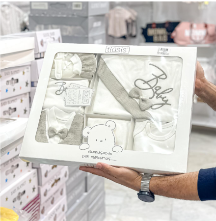 Set 10 piese, Nou născut, 0-3 Luni, Bumbac organic, Gentleman [1]