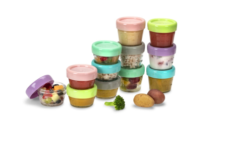 SET 12 RECIPIENT STICLA PENTRU HRANA BEBE, MELII, 6*59 ML + 6*118 ML [10]