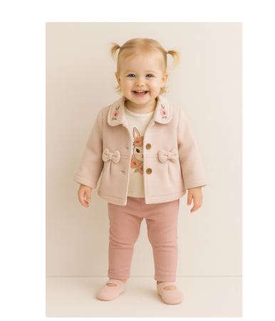 Costumase toamna-iarna - Set 3 piese, cu paltonas, Iepuras