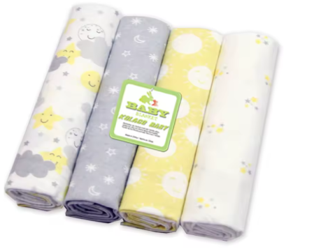 Scutece - Set 4 scutece, Bumbac, Nuante neutre