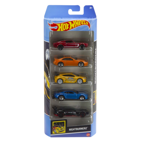Masinute si trenulete - SET 5 MASINI HOT WHEELS NIGHTBURNERZ