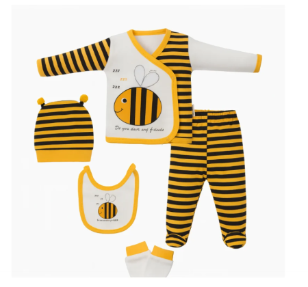 Haine bebe fetite - Set 5 piese, bebelus, Albinuta vesela