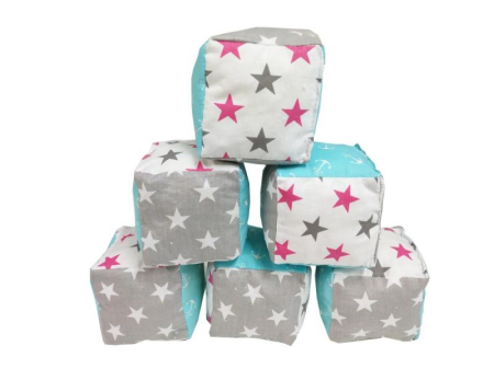 Jucarii - Set 6 cuburi de joaca textile MyKids 10x10 cm