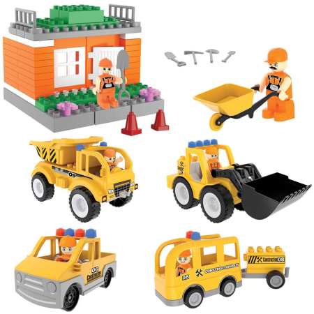 bubu-still.ro - Set constructie Pilsan Double Blocks Bucket Dozer 57 piese