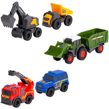 bubu-still.ro - Set Dickie Toys Micro City Team 9 cm cu 5 vehicule