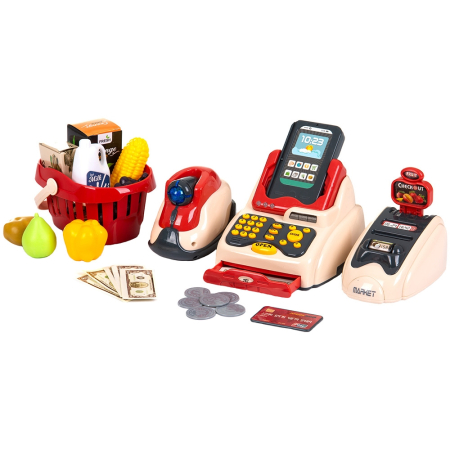 bubu-still.ro - Set jucarie Chipolino Cash Register cu lumini, sunete si 24 accesorii